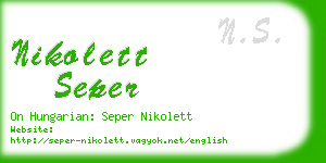 nikolett seper business card